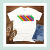 Sagittarius shirt rainbow drop shadow 70s zodiac star sign astrology tee graphic t-shirt birthday gift for women t shirt
