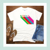 Libra shirt rainbow drop shadow 70s zodiac star sign astrology tee graphic t-shirt birthday gift for women t shirt