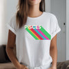 Pisces shirt rainbow drop shadow 70s zodiac star sign astrology tee graphic t-shirt birthday gift for women t shirt