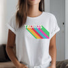Taurus shirt rainbow drop shadow 70s zodiac star sign astrology tee graphic t-shirt birthday gift for women t shirt