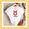Taurus shirt large red Taurus symbol blue zodiac star sign astrology tee t-shirt birthday gift for women t shirt