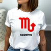 Scorpio shirt large red Scorpio symbol blue zodiac star sign astrology tee t-shirt birthday gift for women t shirt