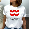 Aquarius shirt large red Aquarius symbol blue zodiac star sign astrology tee t-shirt birthday gift for women t shirt