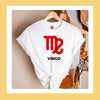 Virgo shirt large red Virgo symbol blue zodiac star sign astrology tee t-shirt birthday gift for women t shirt