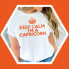 Capricorn shirt Keep Calm I’m a Capricorn crown zodiac star sign astrology tee t-shirt birthday gift for women t shirt
