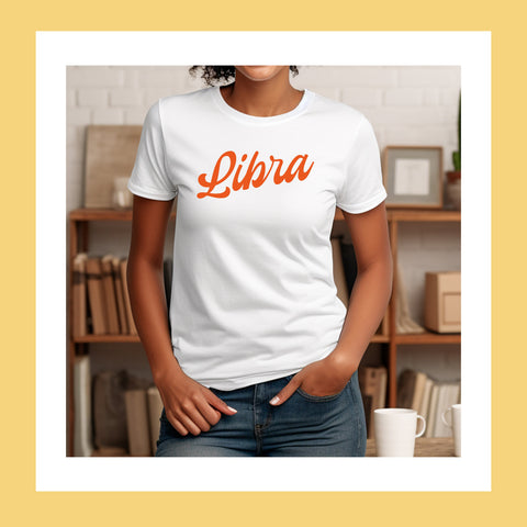 Libra red retro baseball shirt