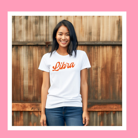 Libra red retro baseball shirt