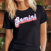 Gemini shirt zodiac retro rainbow drop shadow star sign astrology tee t-shirt birthday gift for women t shirt