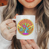 Aquarius Mug 11 ounce mug 70s inspired groovy psychedelic zodiac star sign astrology birthday horoscope ceramic tea coffee lover cup