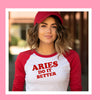 Aries shirt Ariess do it better retro red raglan sleeve 70s zodiac star sign astrology tee t-shirt birthday gift