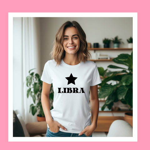 Libra  black star shirt