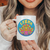 Libra Mug 11 ounce mug 70s inspired groovy psychedelic zodiac star sign astrology birthday horoscope ceramic tea coffee lover cup