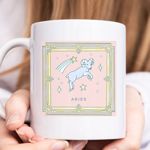 Aries 11 ounce pastel illustration mug