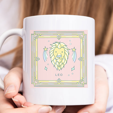 Leo 11 ounce pastel illustration mug