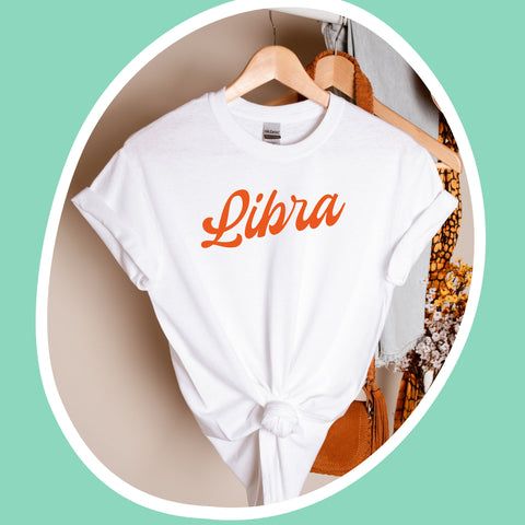 Libra red retro baseball shirt