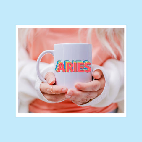 Aries 11 ounce rainbow shadow mug