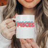 Pisces Mug 11 ounce mug gift colorful Pisces drop shadow illustration zodiac star sign astrology birthday ceramic tea coffee lover cup