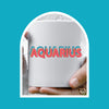 Aquarius Mug 11 ounce mug gift colorful Aquarius drop shadow illustration zodiac star sign astrology birthday ceramic tea coffee lover cup