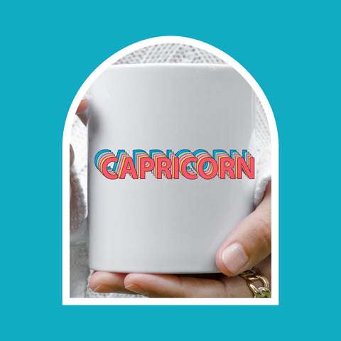 Capricorn 11 ounce rainbow shadow mug