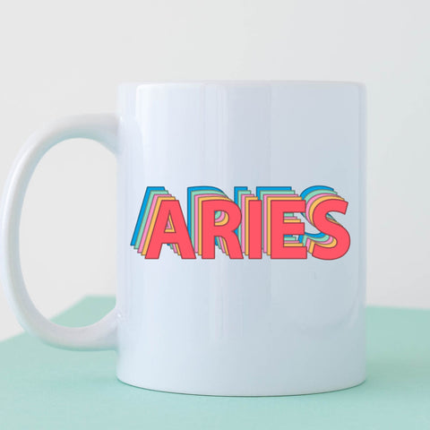 Aries 11 ounce rainbow shadow mug