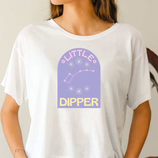 Little Dipper crop top celestial cosmic cute crop shirt pastel sticker zodiac shirt birthday gift for women girl friend t-shirt