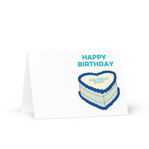 Aquarius sign birthday cake card