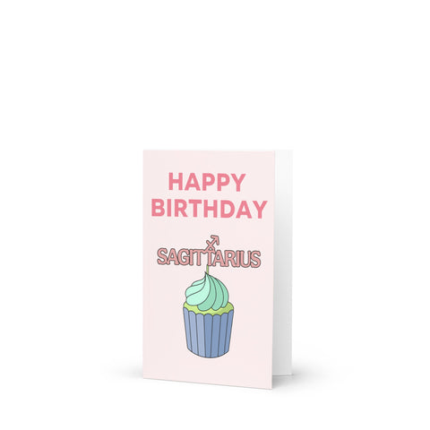 Sagittarius sign birthday cupcake card