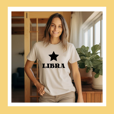 Libra  black star shirt