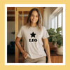 Leo shirt black star zodiac sign star sign astrology tee t-shirt birthday gift for women t shirt