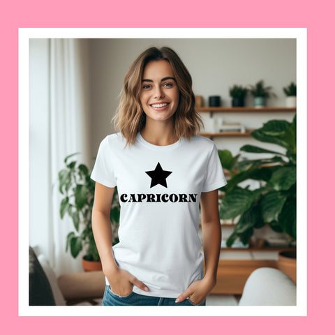 Capricorn black star shirt