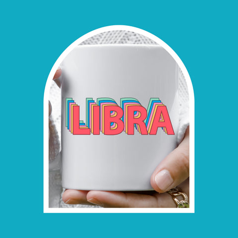 Libra 11 ounce rainbow shadow mug