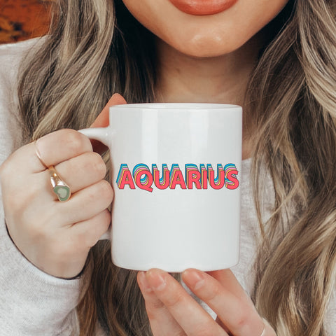 Aquarius 11 ounce rainbow shadow mug