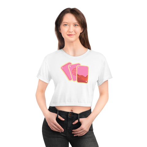 Space Playing Cards crop top