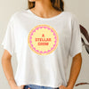 A Stellar Show crop top celestial cosmic cute crop shirt pastel sticker zodiac shirt birthday gift for women girl friend t-shirt