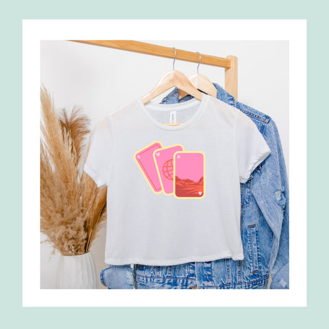 Space Playing Cards crop top